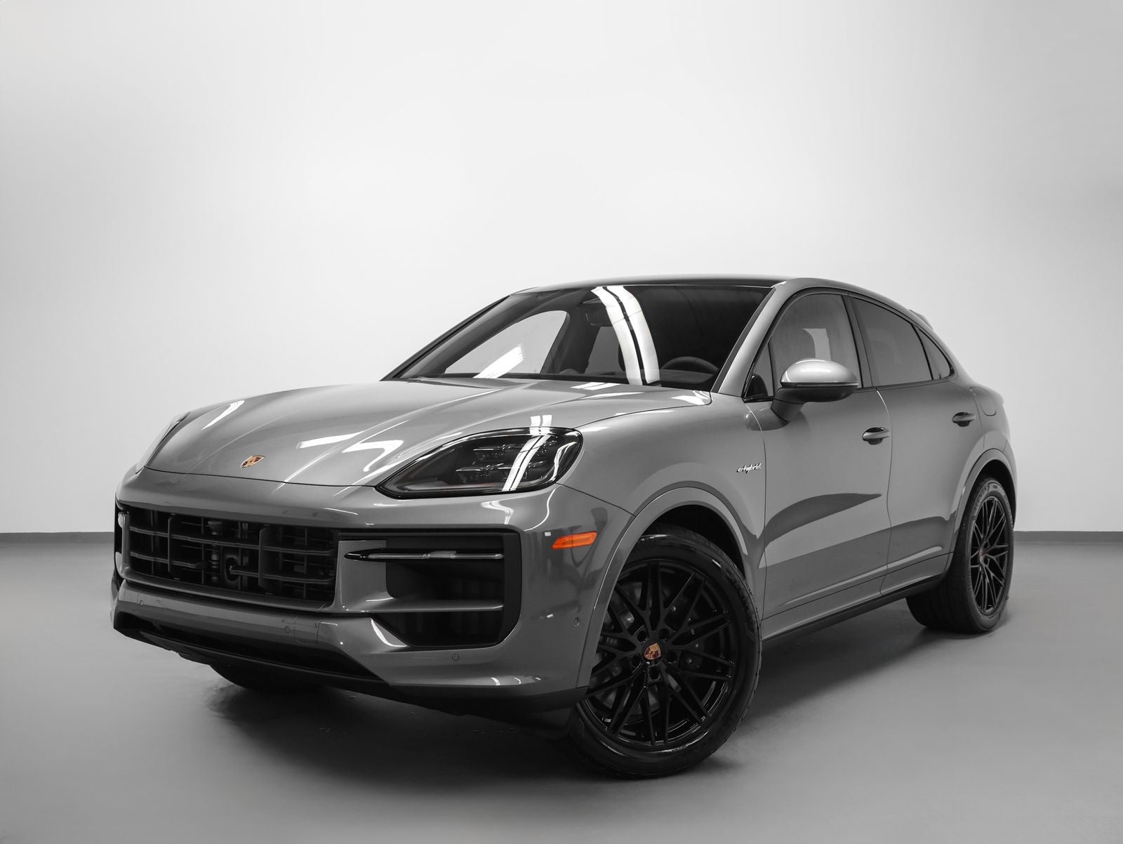 2026 Porsche Cayenne Cayenne E-Hybrid Coupe in Vanadium Grey Metallic — front three-quarter view